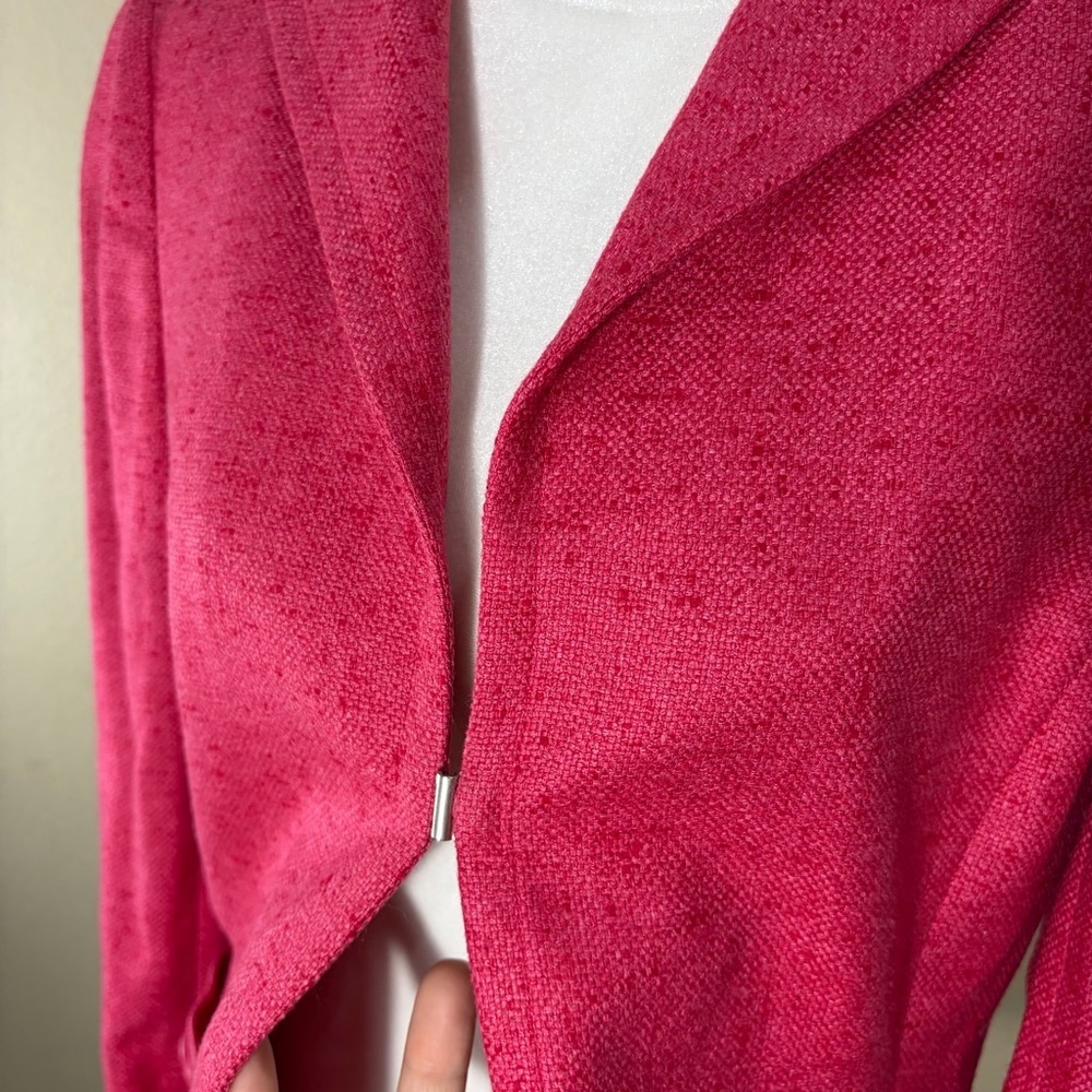 Akris Womens Silk Cashmere Hot Pink Blazer Sz 8 Retro Funky BossWives Event EUC - Picture 5 of 15